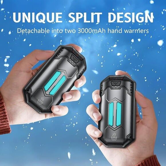 AI Hand Warmers Rechargeable 2 Pack, 6000mAh Electric Hand Warmers with 3 - Picture 2 of 8